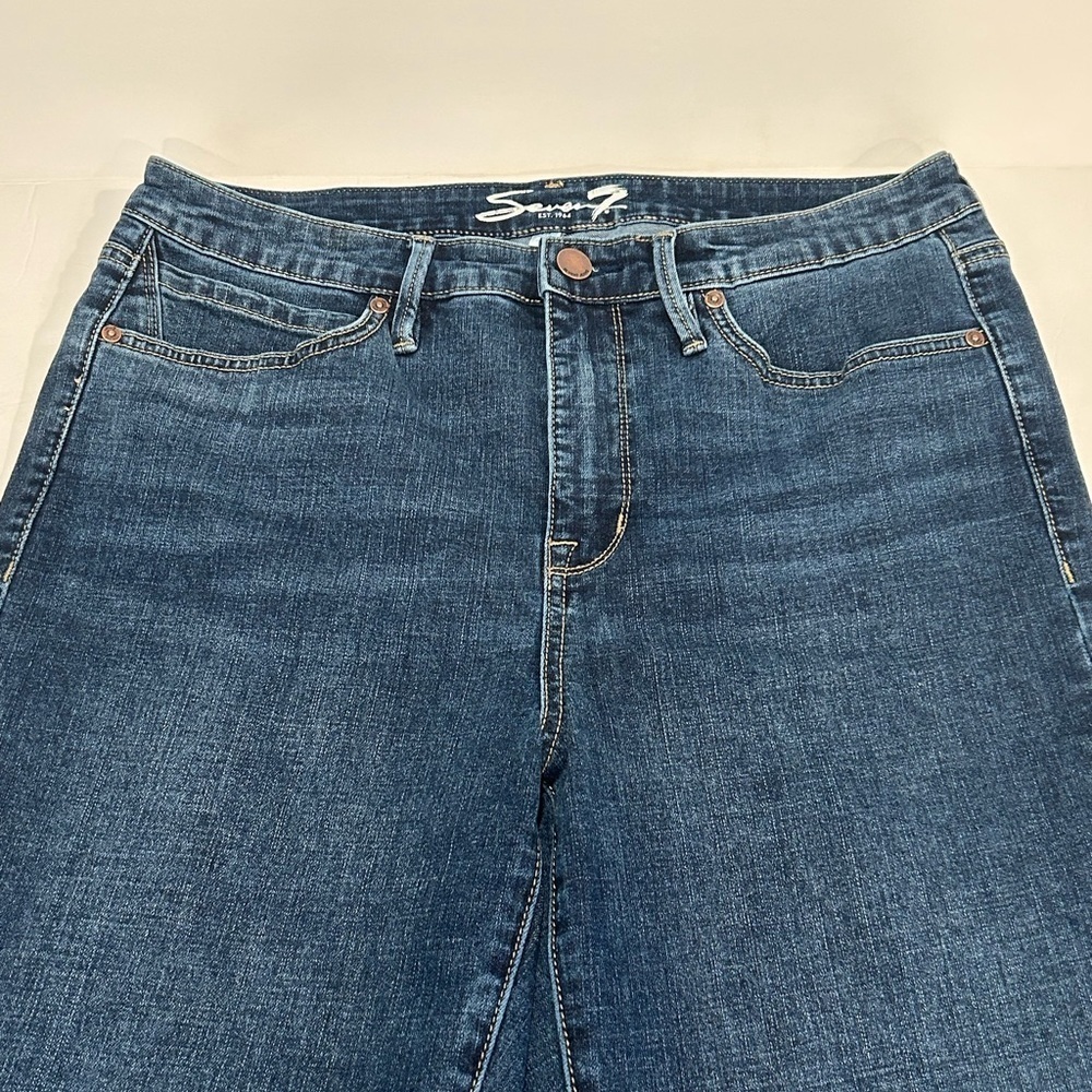 Seven7 Womens Medium Wash Skinny Blue Jeans Denim Size 10